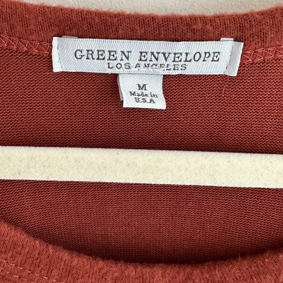 Green Envelope Terracotta/Sienna Orange Cold Shoulder Soft Blouse, Medium - Picture 5 of 14